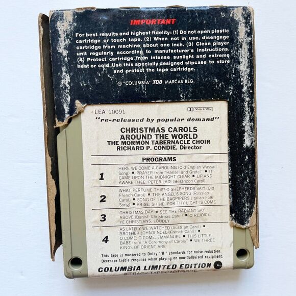 Christmas Carols Around the World MORMON TABERNACLE CHOIR 8 track tape - Picture 3 of 3